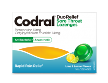 Codral® DuoRelief Sore Throat Lozenges Lime & Lemon